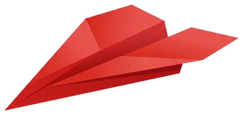 The finished Classic Dart, folded from red paper