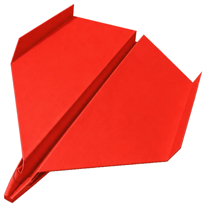 The finished Hunting Flight, folded from red paper