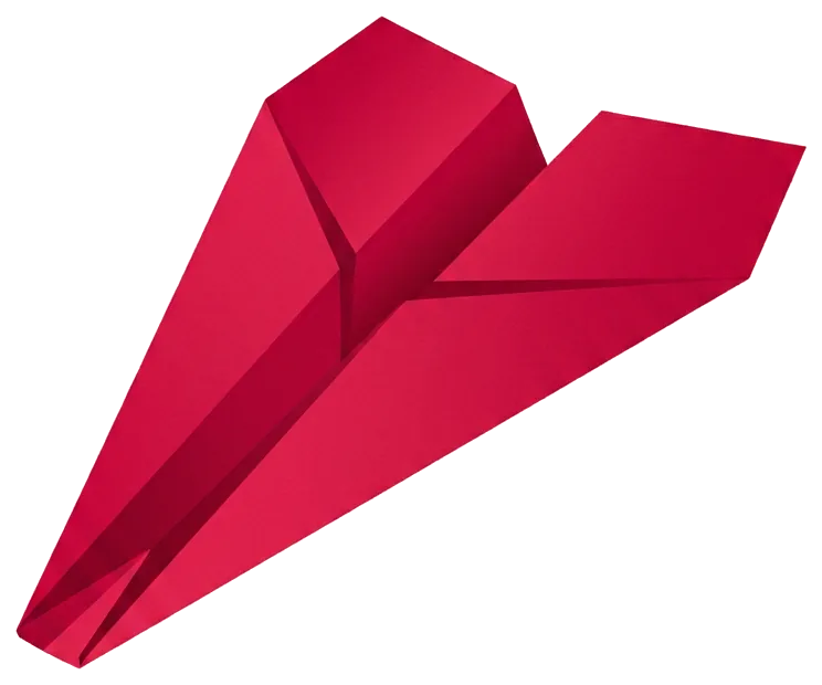The finished Nose Dart, folded from red paper
