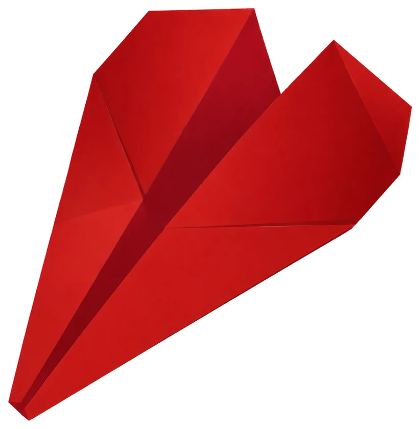 The finished Tail Spin, folded from red paper