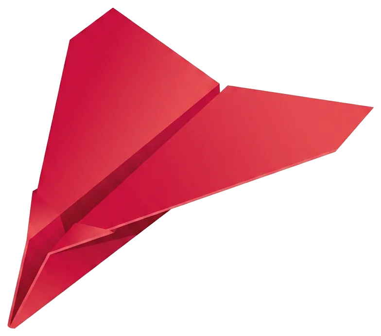 The finished Winger, folded from red paper